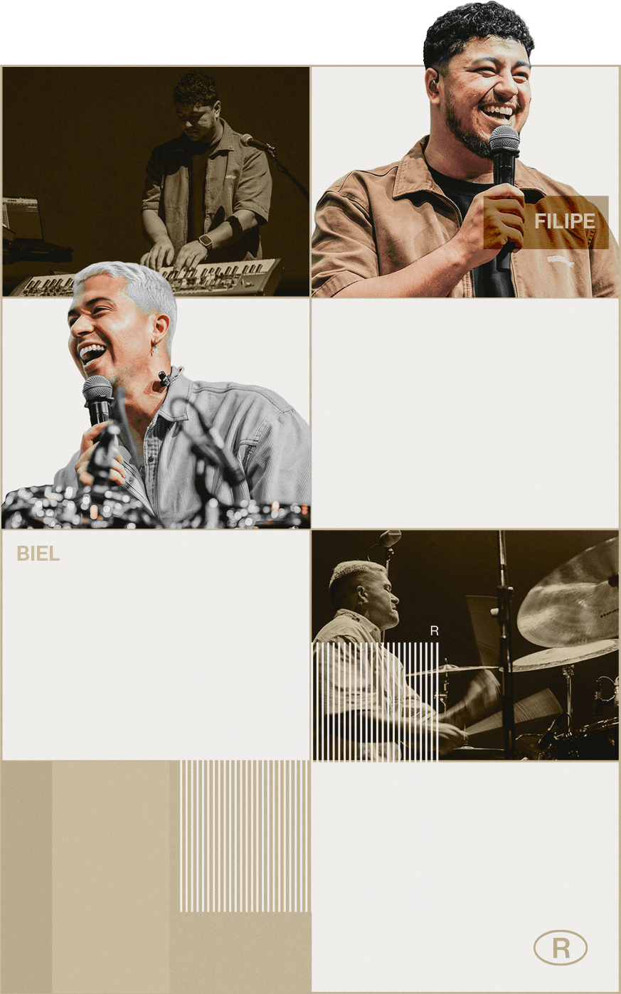 Arte oficial do Workshop de Música, com Biel Sales e Filipe Martins, 02 e 03 de setembro, às 20h, na Reino Balneário Camboriú